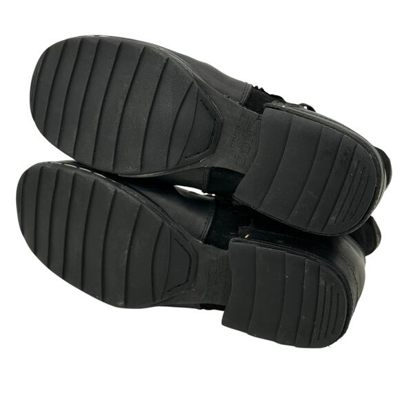 OTTO ZONE Moto Leather Suede Boots Men's 10 Black Streetwear Double Zip Biker - Picture 9 of 14